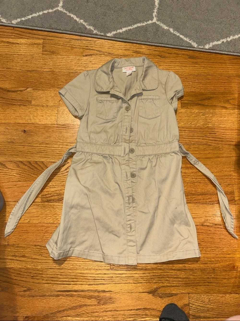 Cat & Jack Light Khaki Button-Front Casual Dress